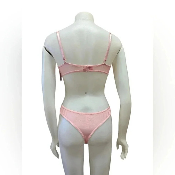 Bed Of Roses Lingerie NWT Mesh Floral Pink 2  Piece Size Large Womens size Large - Picture 3 of 10